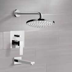 Tub and Shower Faucet Set with Rain Shower Head
