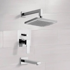 Tub and Shower Faucet Set with Rain Shower Head