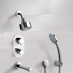 Thermostatic Tub and Shower Faucet Set with Handheld
