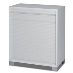 Modern White Small Cabinet with Rolling Shutter