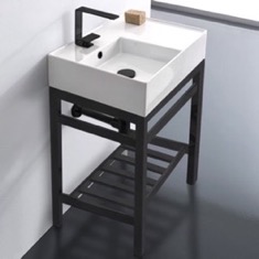Small Modern Console Sink Vanity, 24 inch