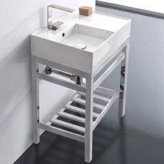Small Modern Console Sink Vanity, 24 inch