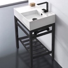 Small Modern Console Sink Vanity, 24 inch