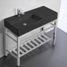 Console Sink - Metal Chrome Stand, Modern, 40 inch