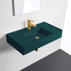 Green Bathroom Sink, Ceramic