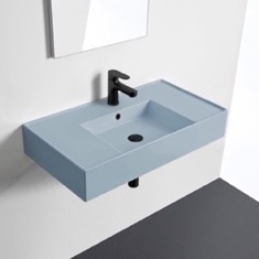 Light Blue Bathroom Sink, Ceramic