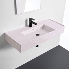 Pink Bathroom Sink, Ceramic