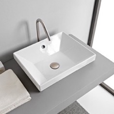 Rectangular White Ceramic Drop In Sink
