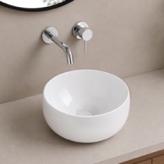 Vessel Sink - 16 inch, Small, Round, Modern, Ceramic