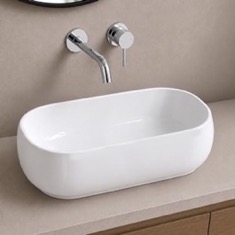 Vessel Sink - 22 inch, Oval, Modern, Ceramic
