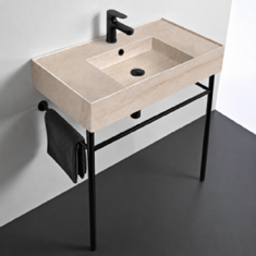 Modern Console Sink, Travertine Style Sink, 32 inch