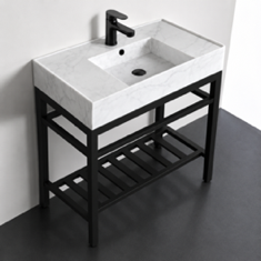Modern Console Sink Vanity, Marble Style Sink, 32 inch