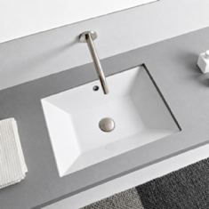 Undermount Bathroom Sink, White Ceramic
