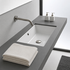 Undermount Bathroom Sink, White Ceramic