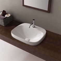 Round White Ceramic Drop In Sink