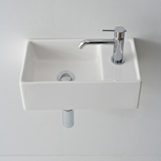 Wall Mount Sink - Small, 16 inch, Rectangular, Modern, Ceramic