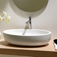 Vessel Sink, Modern, Oval, 26 inch, Ceramic