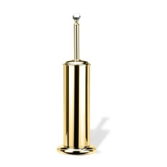 Toilet Brush Holder, Gold Finish Brass with Crystal Top
