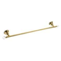 Towel Bar, Gold, Brass, 24 Inch, with Crystals