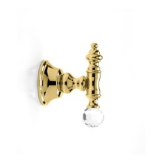 Robe Hook, Gold, Brass with Crystal