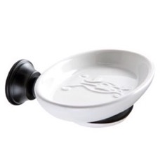 Soap Dish - Wall Mounted, Black, Modern, Round