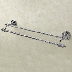 Double Towel Bar, 24 Inch, Classic-Style, Brass