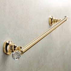 Towel Bar, Gold, Brass, 20 Inch, with Crystals