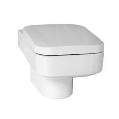 Modern Wall Mount Toilet, Ceramic, Squared
