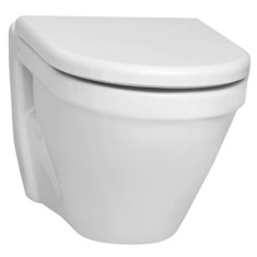 Modern Wall Mount Toilet, Ceramic, Rounded