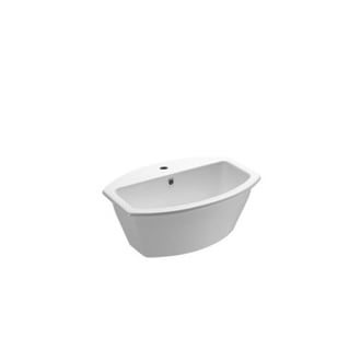Oval-Shaped White Ceramic Drop In Bathroom Sink GSI 755511