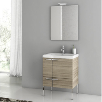 Modern Bathroom Vanity, Floor Standing, 23 Inch, Larch Canapa ACF ANS01-Larch Canapa