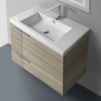 Wall Mount Bathroom Vanity, Modern, 31 Inch ACF ANS31