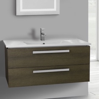 bathroom vanity 38 inch grey oak wall mount bathroom vanity set 2 drawers acf da32 - Wall Mount Bathroom Vanity bathroom vanity 38 inch grey oak wall mount bathroom vanity set 2 drawers acf da32 - Wall Mount Bathroom Vanity