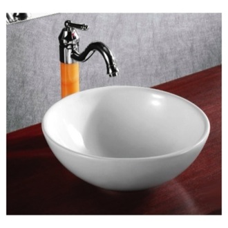 Round White Ceramic Vessel Bathroom Sink Caracalla CA4030