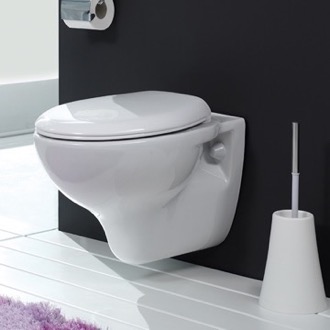Wall Mount Toilet, Classic, Ceramic, Rounded CeraStyle 018400
