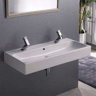 No Room For A Double Sink Vanity Try A Trough Style Sink With Two