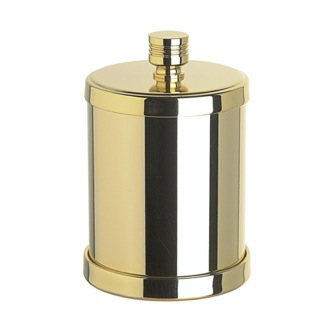 Rounded Cotton Pads Jar in Satin Chrome, Satin Gold Finish Windisch 88403D
