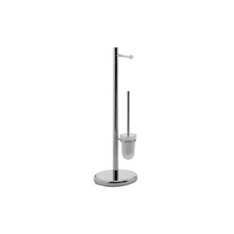 Free Standing Chrome Toilet Paper Holder And Toilet Brush Holder Stand Gedy 2732-13