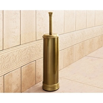 Round Polished Bronze Toilet Brush Holder Gedy 7533-44