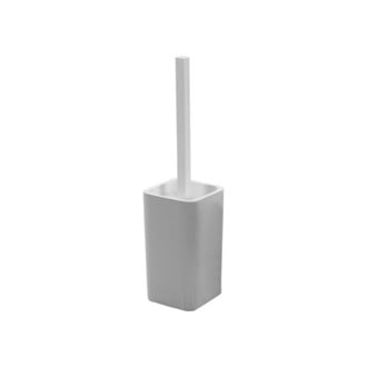 Contemporary Silver Finish Toilet Brush Holder Gedy 7933-73