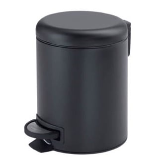 Matte Black Floor Standing Stainless Steel Waste Basket Gedy 3209-14