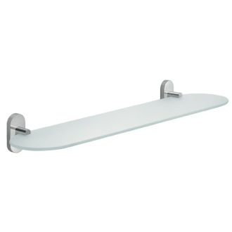 24 Inch Rounded Frosted Glass Bathroom Shelf Gedy 5319-60-13
