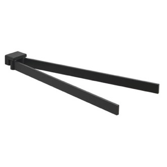 15 Inch Square Double Swivel Towel Bar In Matte Black Gedy 5423-M4