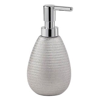 Silver Finish Soap Dispenser Made From Pottery Gedy AD80-73