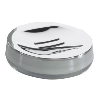 Free Standing Glass Soap Dish in Silver Finish Gedy FO11-73