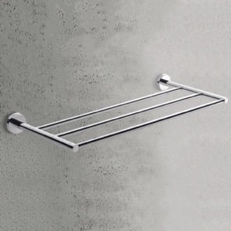 Chrome Black Brushed Nickel Gold Gunmetal Single Towel Bar Ring Wall Mounted 