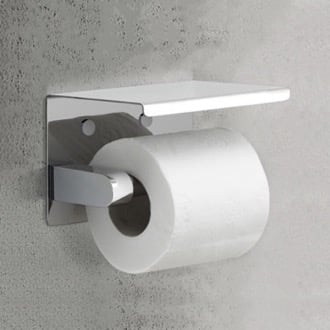 Modern Chrome Toilet Paper Holder With Shelf Gedy 2839-13