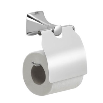 Polished Chrome Toilet Paper Holder With Cover Gedy CE25-13
