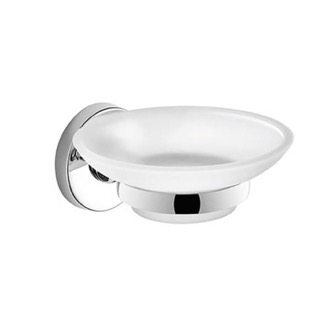 Wall Mounted Frosted Glass Soap Dish With Chrome Mounting Gedy FE11-13