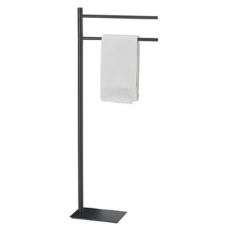 Floor Standing Matte Black Double Towel Rack Gedy TR31-14